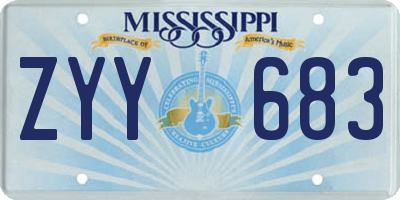 MS license plate ZYY683