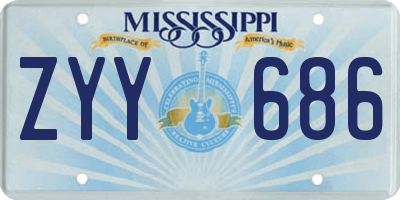 MS license plate ZYY686