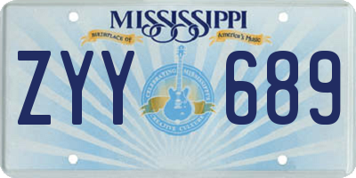 MS license plate ZYY689