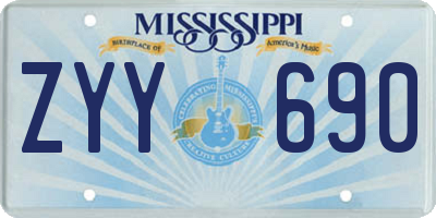 MS license plate ZYY690