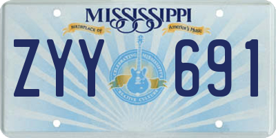 MS license plate ZYY691