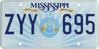 MS license plate ZYY695
