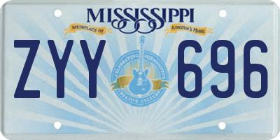 MS license plate ZYY696