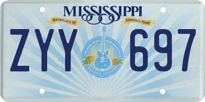 MS license plate ZYY697