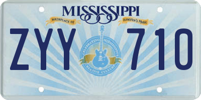 MS license plate ZYY710