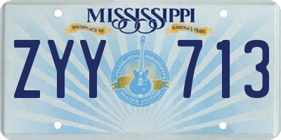 MS license plate ZYY713