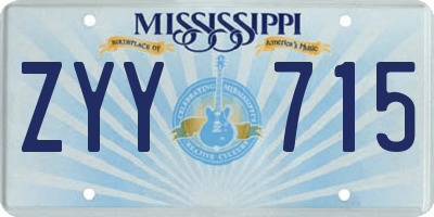 MS license plate ZYY715