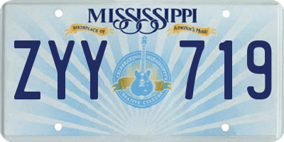 MS license plate ZYY719