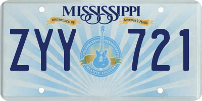 MS license plate ZYY721