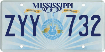 MS license plate ZYY732