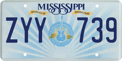 MS license plate ZYY739