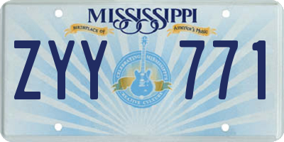 MS license plate ZYY771