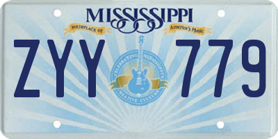 MS license plate ZYY779