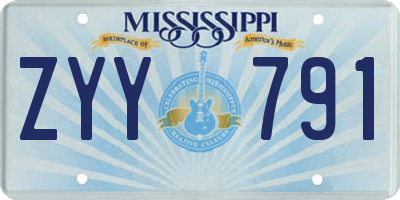 MS license plate ZYY791