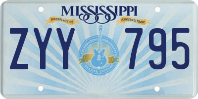 MS license plate ZYY795