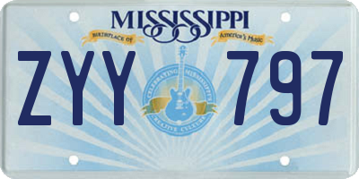MS license plate ZYY797