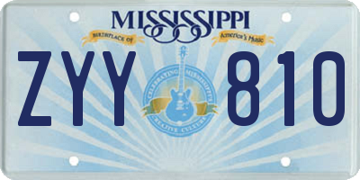 MS license plate ZYY810