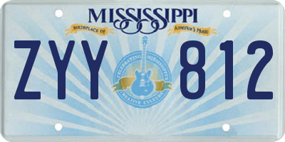 MS license plate ZYY812