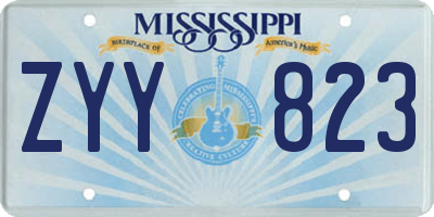 MS license plate ZYY823