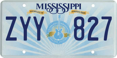 MS license plate ZYY827