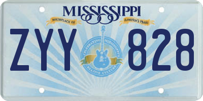 MS license plate ZYY828