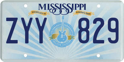 MS license plate ZYY829