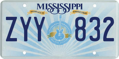 MS license plate ZYY832