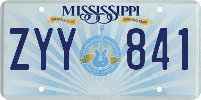 MS license plate ZYY841