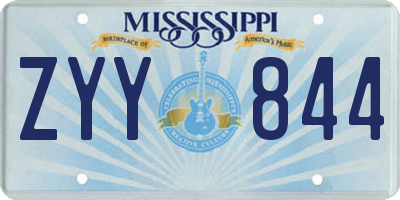 MS license plate ZYY844