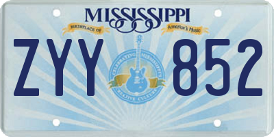 MS license plate ZYY852