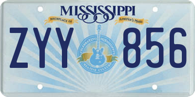 MS license plate ZYY856