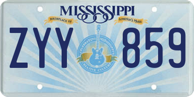 MS license plate ZYY859