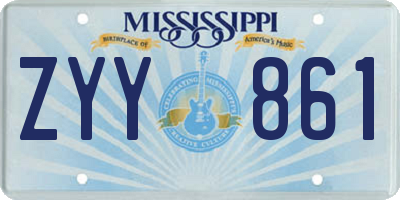 MS license plate ZYY861