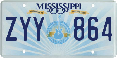 MS license plate ZYY864