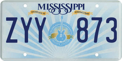 MS license plate ZYY873