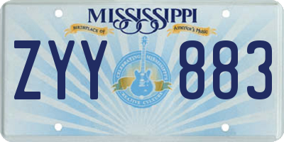 MS license plate ZYY883