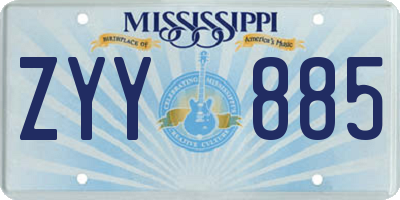 MS license plate ZYY885