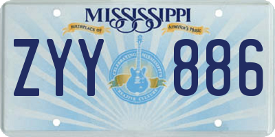 MS license plate ZYY886
