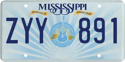 MS license plate ZYY891