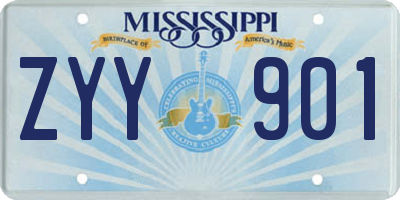 MS license plate ZYY901