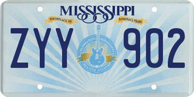 MS license plate ZYY902