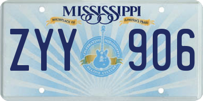 MS license plate ZYY906