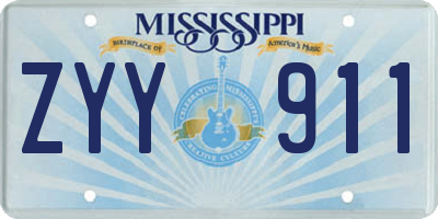 MS license plate ZYY911