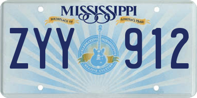 MS license plate ZYY912