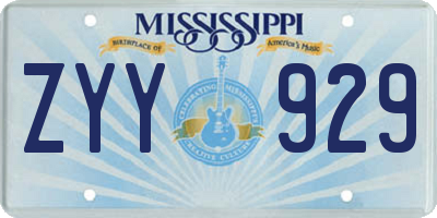 MS license plate ZYY929