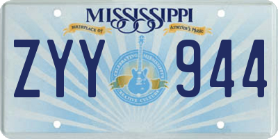 MS license plate ZYY944