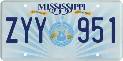 MS license plate ZYY951