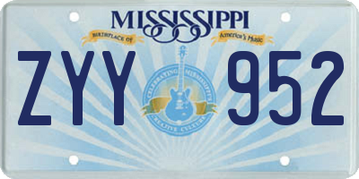 MS license plate ZYY952