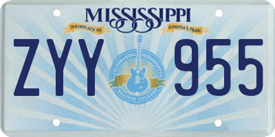 MS license plate ZYY955