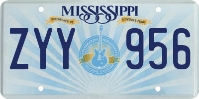 MS license plate ZYY956